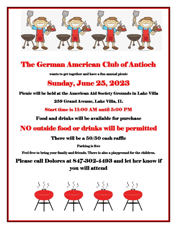 Annual Picnic of the GA Club of Antioch @ Aid Society | Lake Villa | Illinois | United States