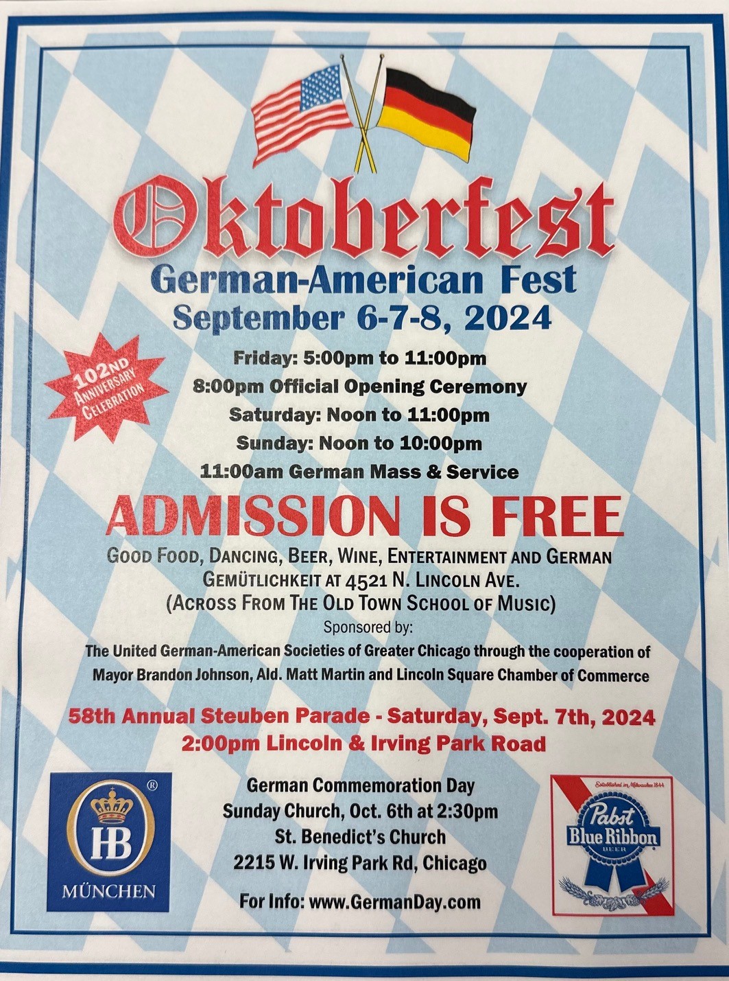 Germanfest flyer 2024 German Day Events